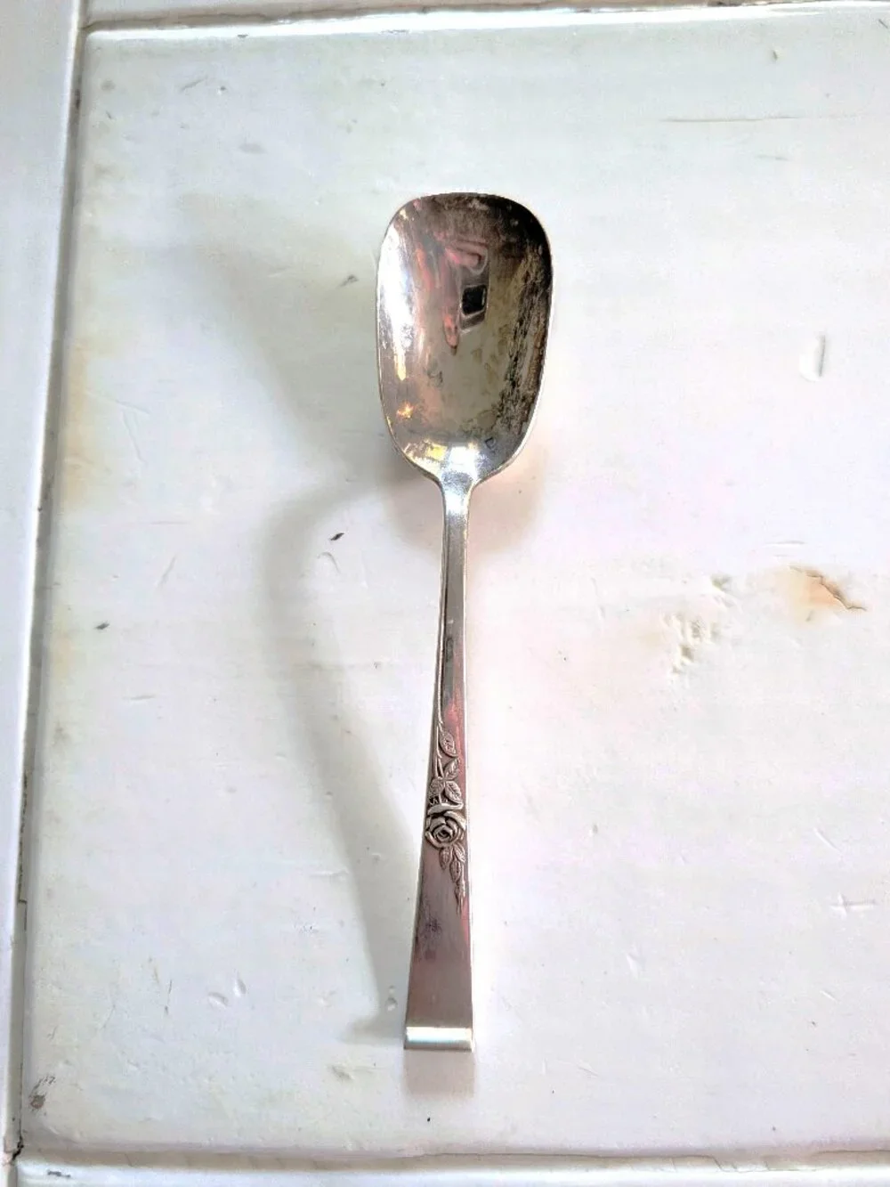 VTG Reed & Barton Classic Rose Sterling Silver Sugar Spoon 6-1/8